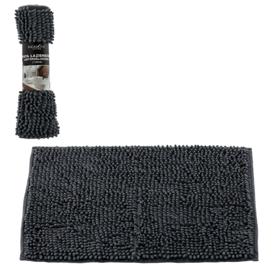 Kopalna nedrseča preproga iz šanila 40 × 60 cm siva