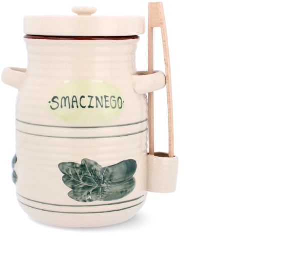 Keramična fermentacijska posoda 1,5 l s pokrovom in kleščami