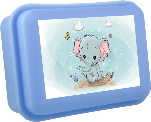 Škatla za malico s slončkom s klik zapiralom, plast, mešanica barv 16 × 11 × 5,5 cm