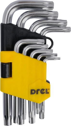 Set torx imbus ključev T10–T50, 9-delni, jeklo S2, DREL