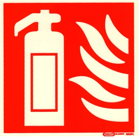 Samolepilna tabla – simbol gasilnega aparata 148 × 148 mm
