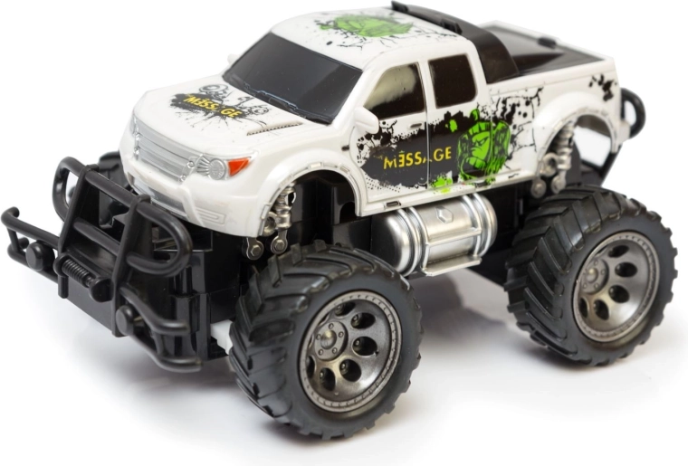 Radio-controlled white off-road car