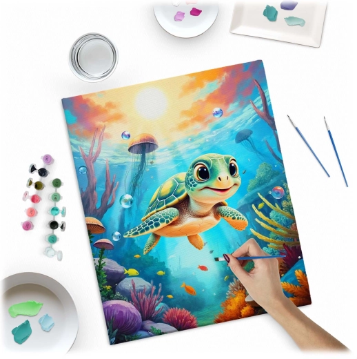 Dovršen motiv želvice s čudovitimi barvami