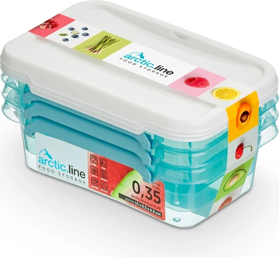 Arcticline komplet 3 pravokotnih posod za živila 0,35 l