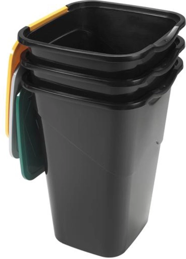 Plastični koši za ločevanje odpadkov HEIDRUN 3×50 l, komplet 3 kos