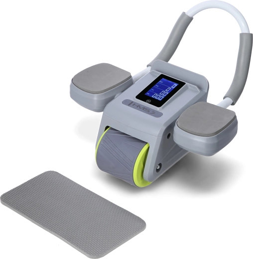 Trebušni vadbeni valj HMS z avtomatskim povratkom, siv