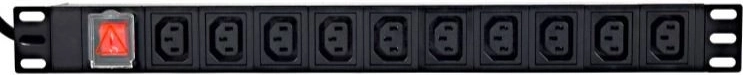 Rack napajalni trak PDU 10x C13 1U 16A 2 m