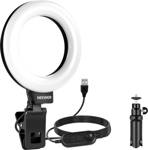 Neewer BR60 5" krožna LED luč s sponko in namiznim stojalom