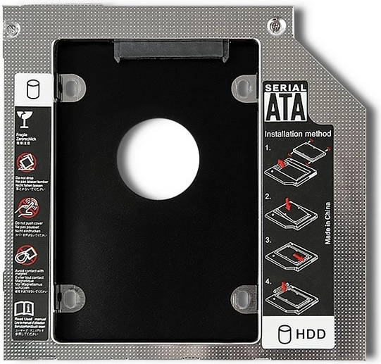 Qoltec caddy for a second 2.5" HDD/SSD in a laptop, 9.5 mm