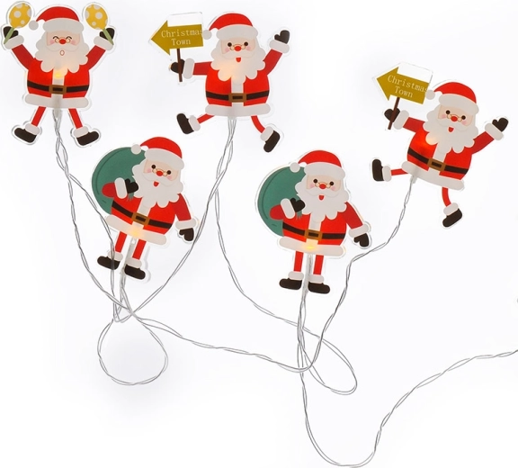 Solight LED window chain Santa with suction cups, 6 LEDs, 120 cm