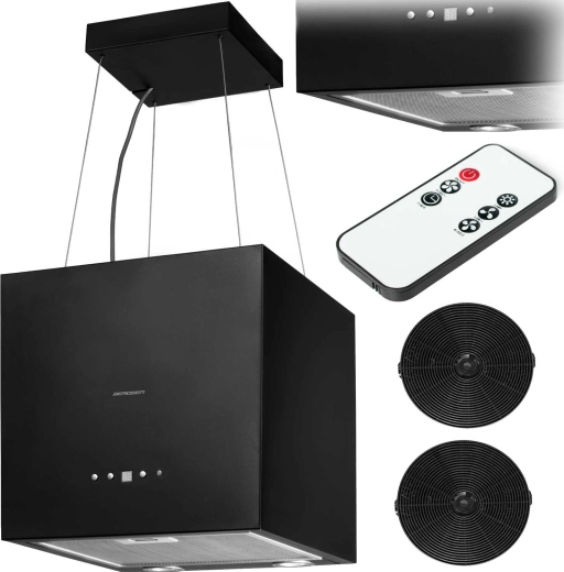 Otočni kuhinjski otok napo 40 cm BERDSEN z LED osvetlitvijo in 2 oglenima filtroma