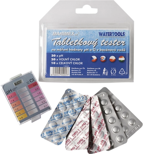 Tablet pH and chlorine pool tester