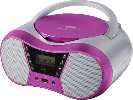 Prenosni CD predvajalnik z Bluetooth in USB roza