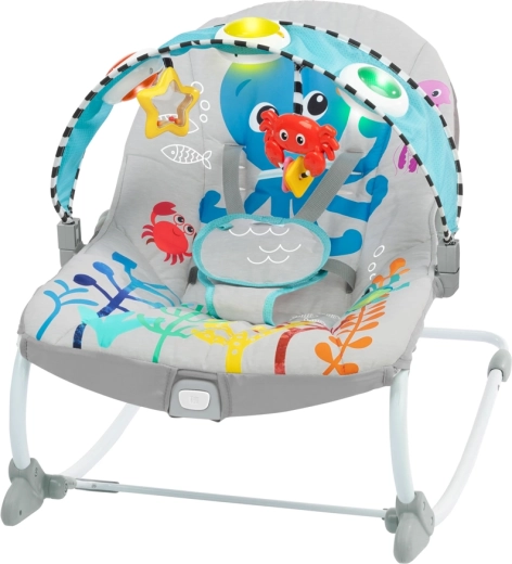 Glasbeni vibracijski ležalnik za dojenčke in malčke Baby Einstein Ocean Explorers Kick to It Opus, do 18 kg