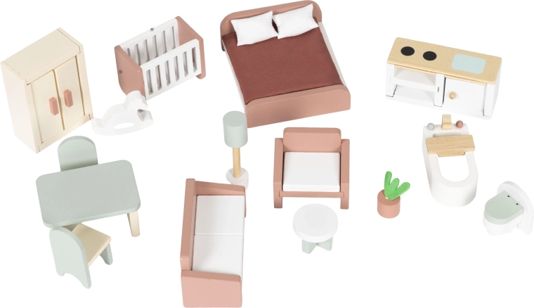 15 pieces of furniture included – play right after unboxing