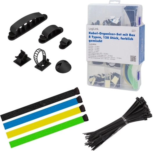 Komplet organizatorjev kablov, 8-delni