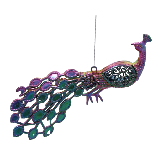 Božični okrasek – pava z mavričnim učinkom, 20 cm