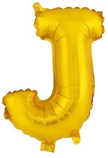Foliasti balon črka J 30 cm zlata