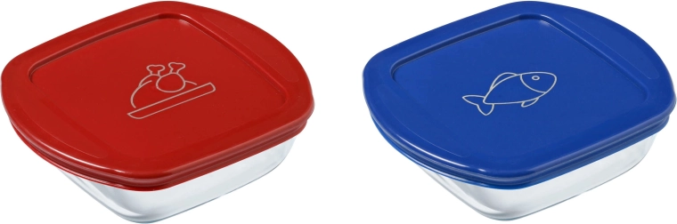 Set kvadratnih steklenih posod PYREX 2 kosa 0,3 l