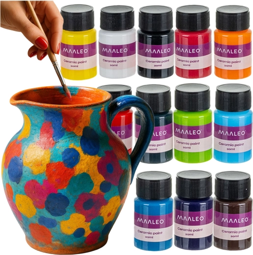 Maaleo komplet barv za steklo in keramiko 12 barv (12×20 ml)