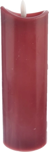 LED sveča s časovnikom bordo 20 cm