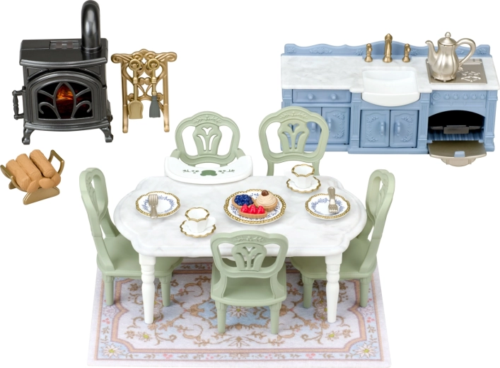 Sylvanian Families elegantna jedilnica s kaminom