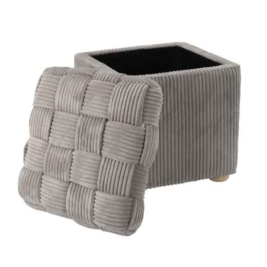 Kvadratni pleteni tabure svetlo sive barve 40 × 40 × 45 cm