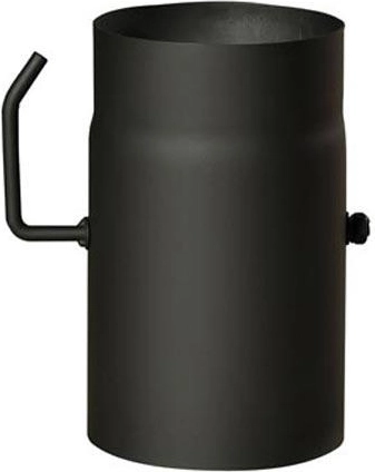 Dimovodna cev z dušilno loputo 120 mm, dolžina 250 mm, jeklo 1,5 mm, črna