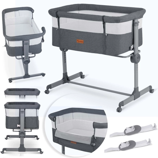 Zložljiva obposteljna otroška posteljica z vzmetnico NUKIDO