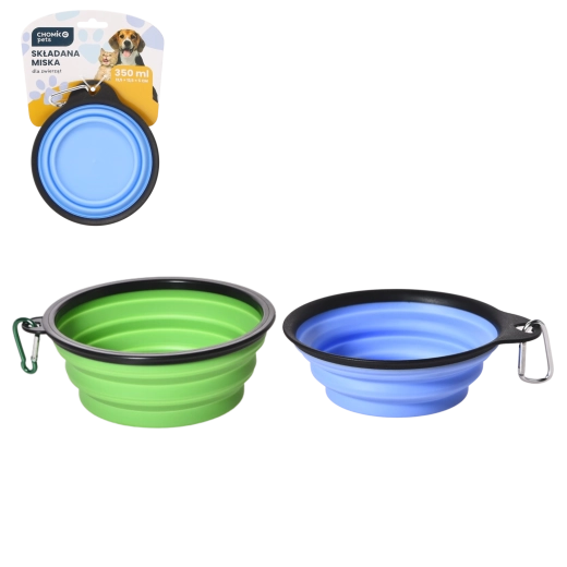 Zložljiva silikonska posoda za pse in mačke 350 ml