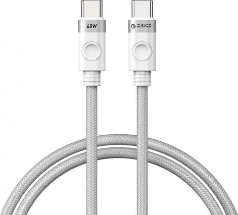 Orico USB‑C na USB‑C polnilni kabel 60 W, bel