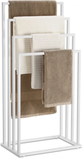 Towel rack with 4 arms – matte white