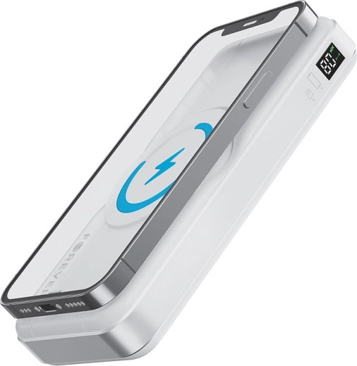 Forever 3v1 brezžična powerbanka 10000 mAh z MagSafe, bela