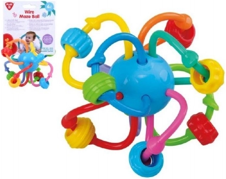Ropotuljica – prepletena žogica, plast, 12 cm, na kartonu, 6 m+