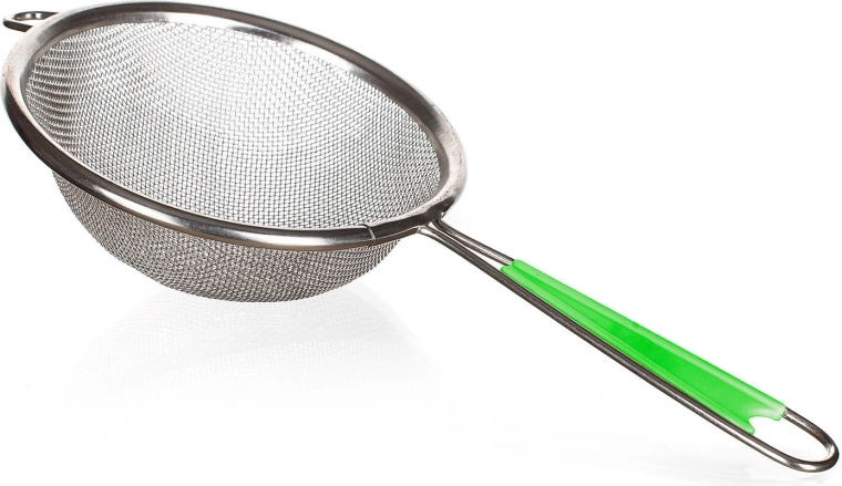 Cedilo 10 cm CULINARIA, kovinsko z zelenim plastičnim ročajem