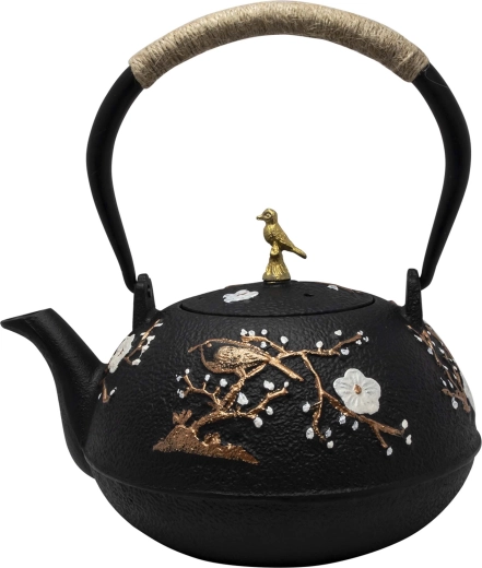 Litoželezni čajnik 1 l črn