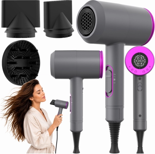 Hair dryer with diffuser 2000 W, cold air and adjustable settings - 1 piece