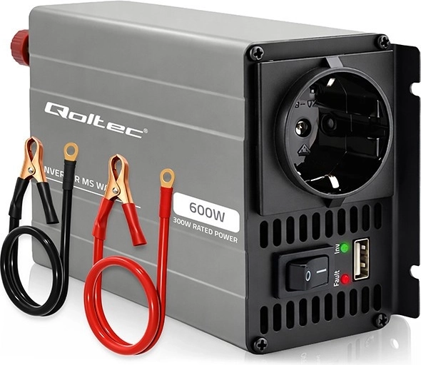 Qoltec napetostni pretvornik MS Wave 12 V na 230 V 300/600 W