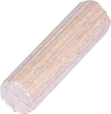 Ribbed wooden dowels 8 × 30 mm, pack of 50, FSC