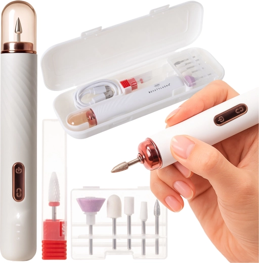 Beautylushh cordless nail drill for manicure and pedicure with 6 bits and a case