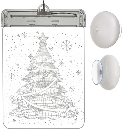 Vitraž LED 3D – božično drevesce – Božično drevo