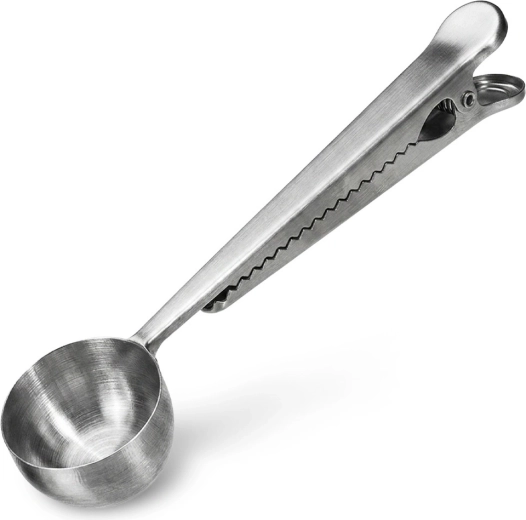 Nerjaveča merica za kavo in čaj s sponko, 18 cm