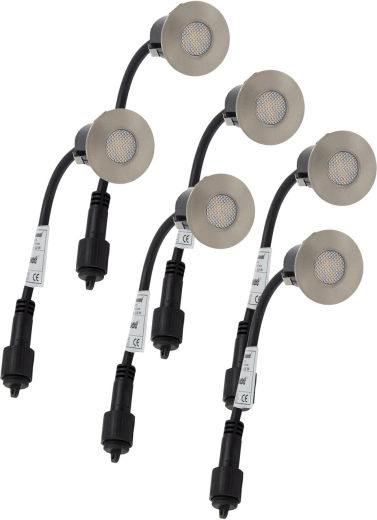 Vgradna LED svetilka za les 4,5 cm, 0,2 W, IP67, komplet 6 kosov
