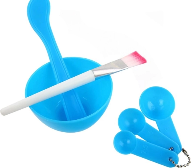 Set za pripravo mask in barvanje las - posoda, merilne žličke, čopič