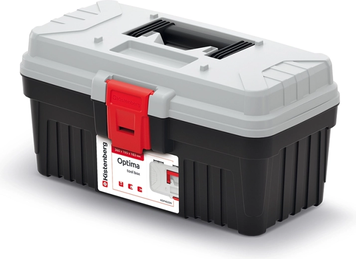 Škatla za orodje Optima siva 360 × 195 × 183 mm