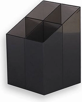 Plastično stojalo za pisala ICO, 4-delno, dimno prosojno