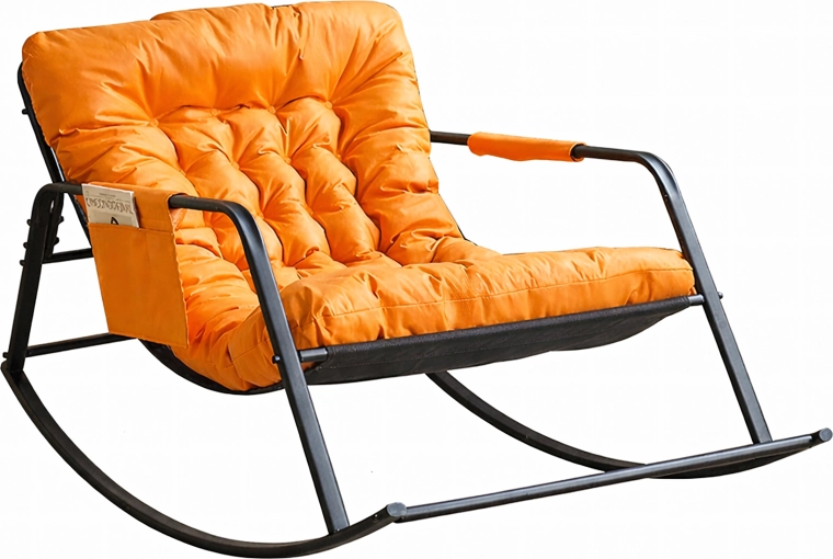 Rocking garden chair on runners with cushion - 1 piece