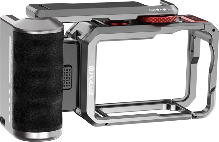 Titanova razširitvena kletka z ročajem in priključki Puluz za DJI Osmo Action 6