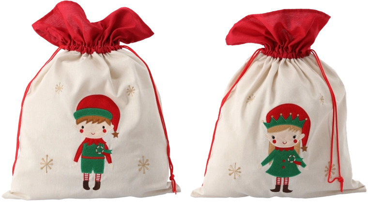 Darilna vreča 45 × 60 cm bežna, mešanica vzorcev elf