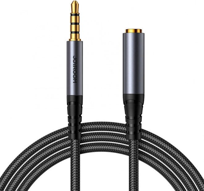 Joyroom podaljševalni avdio kabel 3,5 mm jack (moški–ženski), opleten, 1,2 m, črn